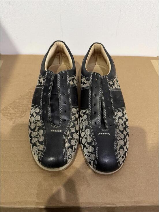 Coach Shoes - Coach P184 Noella Sneakers Monogram Black Fabric Leather